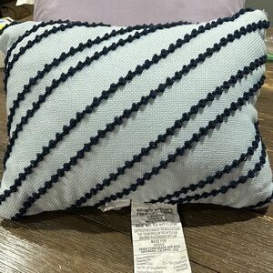 Blue and Navy Striped Pillow
